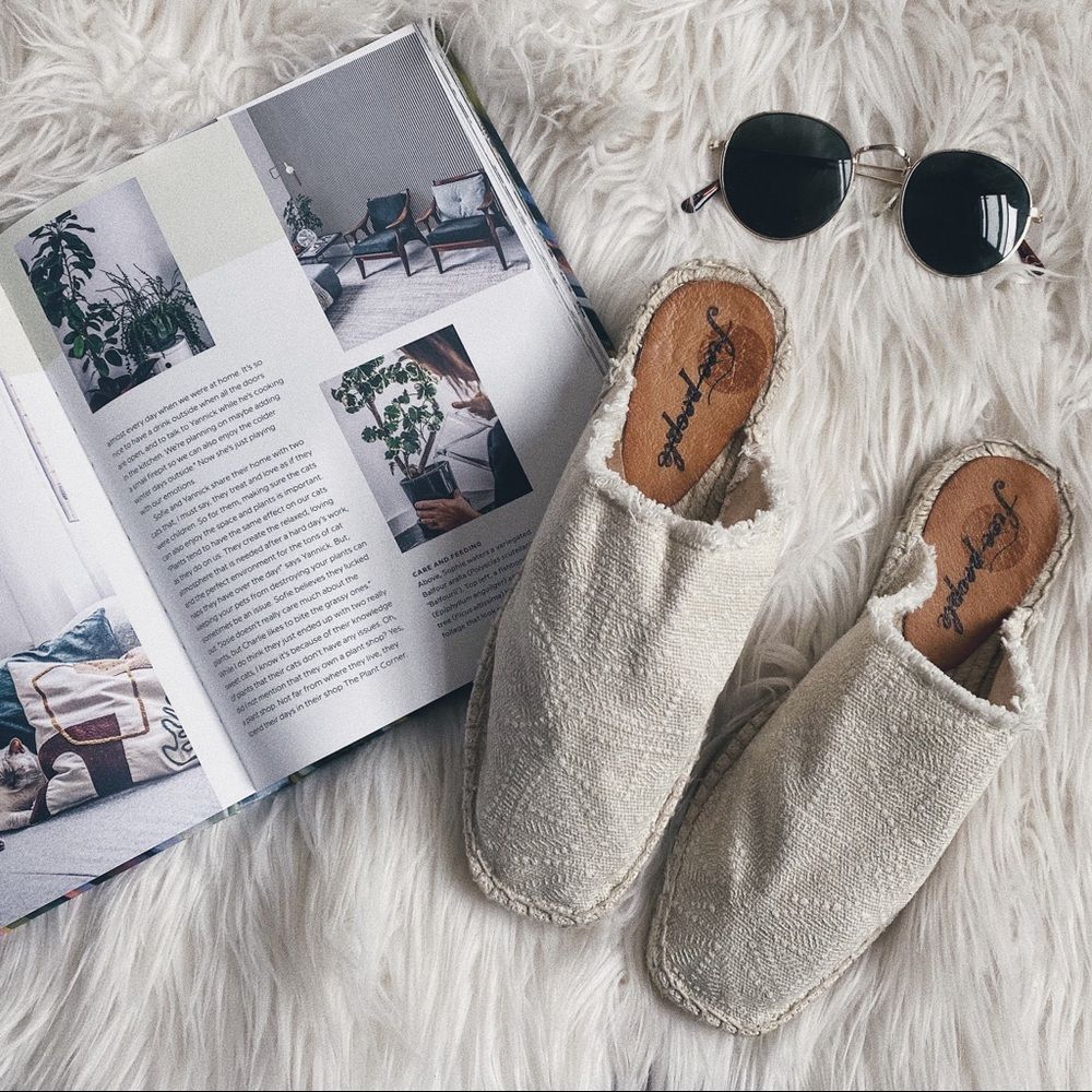 Free People Cream Seaside Espadrilles Size 6